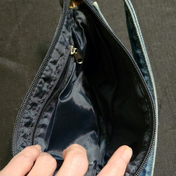 Small Denim and faux leather purse - Picture 3 of 5